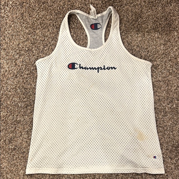 Champion Off-White Mesh Women's Tank Top - Picture 1 of 5